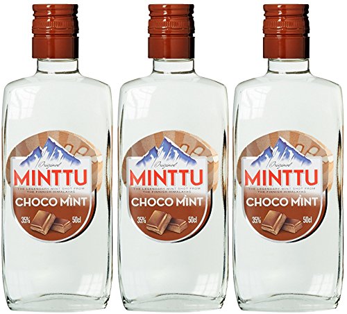 Original Minttu Choco Mint Peppermint Schoko Pfefferminz Likör (3 x 0.5 l)