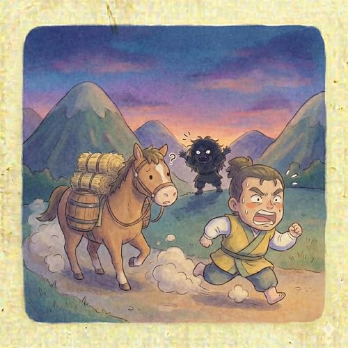 「馬子（まご）の勝ち」　山姥に襲われた馬子が山姥の家に逃げ込みピンチ！