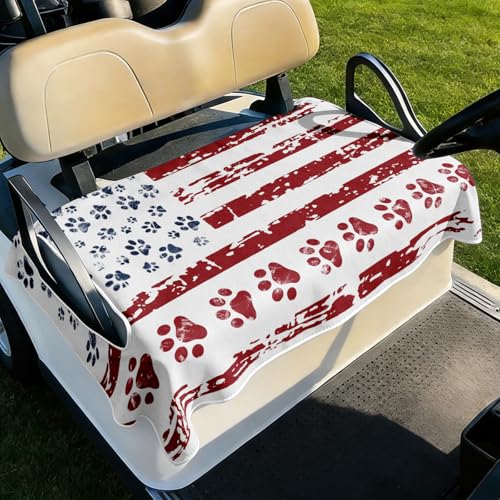 4th of July Golf Cart Seat Covers with American Flag