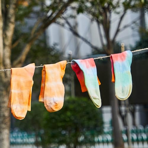 Image of Silkfly White Cotton Socks for Tie Dye White Crew Ankle Socks Tie Dye kit Party Supplies (Large,10 Pairs)