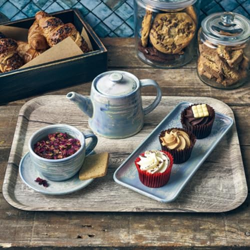 Genware 6 Stück NR-PSF27 Terra Porzellan schmale rechteckige Platte, Seafoam, 270mm Länge, 130mm Breite 5 Genware 6 Stück NR-PSF27 Terra Porzellan schmale rechteckige Platte, Seafoam, 270mm Länge, 130mm Breite