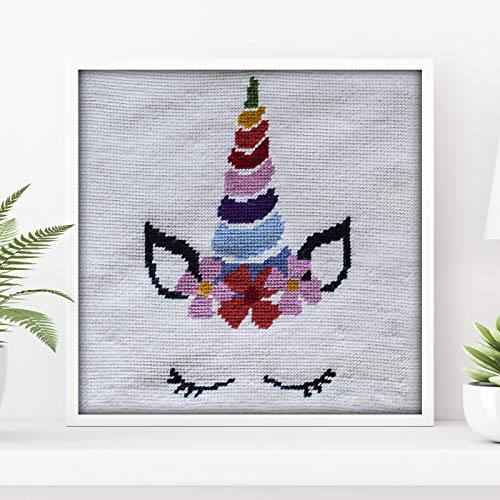 Delicatela Stickset voor kussens, bedrukte stramin 40 x 40 cm, om te borduren op halve steek