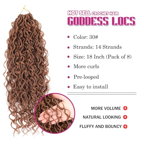 Image of 8 Packs Goddess Faux Locs Crochet Hair for Black Women, Goddess Locs