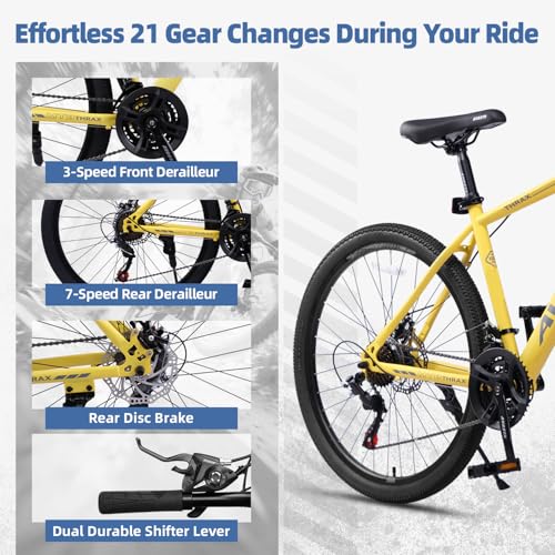 AVASTA Thrax 24 26 27.5 inch Mountain Bike with 21-Speed, High Tensile Steel Frame, Dual Disc Brake, Comfortable Saddle, - Additional View