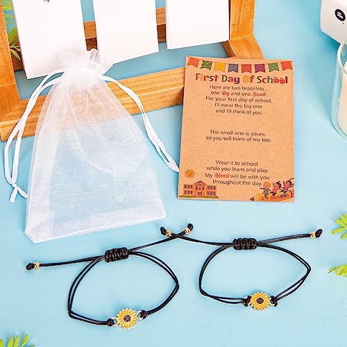 Image of EOBOH First Day of School Bracelet Mommy and Me, Prek Matching Wish Bracelets Set, Adjustable Bracelet for Boys Girls Gifts Stuff Bulk