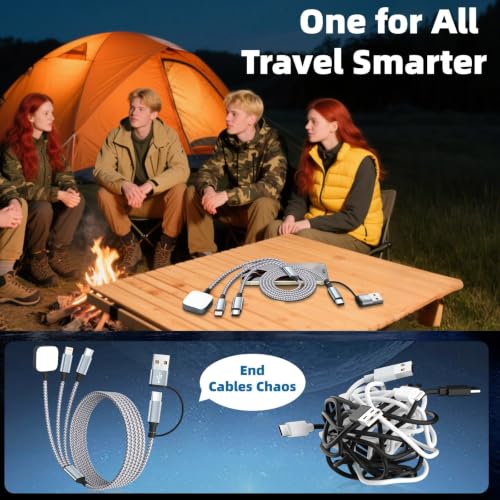 Image of Travel Essentials 3 in 2 Multi Charging Cable for iWatch Charger /IP /USB-C