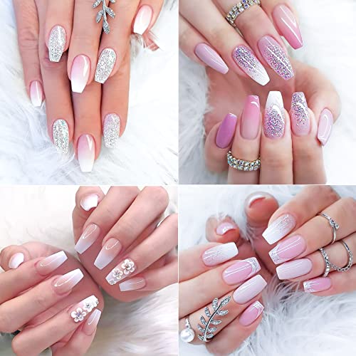 Aoraem 240Pcs Coffin Nails Tips, 12 Sizes Clear Short False Tips Half Matte Soft Gel Full Cover Press On Nail For Nail Extension (Short Ballet-240) #TOP2