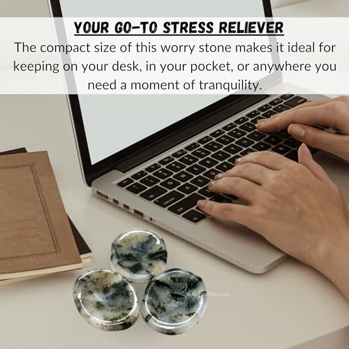 Image of Crystal Heaven Certified Green Tourmaline In Quartz Thumb Worry Pebbles Stones Anxiety Stress Relief Massage - Original Healing Gemstone Agate Rubbing Stone Yoga Meditation Spiritual Reiki Feng Shui
