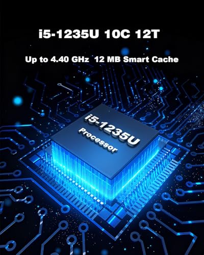 Image of Laptop Computers,15.6 inch IPS 1080P Screen,12th generation i5 1235U Processor 10C 12T 4.4Ghz 20GB RAM 512GB SSD, Laptops with Fingerprint Recognition Backlit Keyboard,WiFi,USB 3.0, Webcam, HDMI ,Black