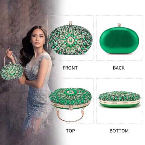 Image of Sparkly Women's Evening Clutch Purses Rhinestone Bag Luxury Handbags For Weddings Formal Prom Party