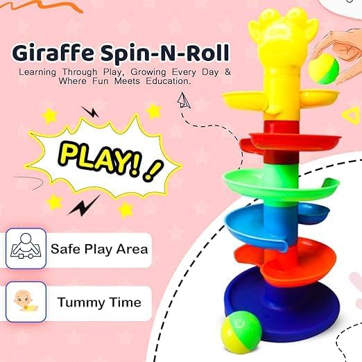 Image of Prime Kindergarten Learning Stacking 6 Rings Multi-Colour Toddler Activity Toys for Kids, Toddlers, Children (5 in 1 Stacking Toy)