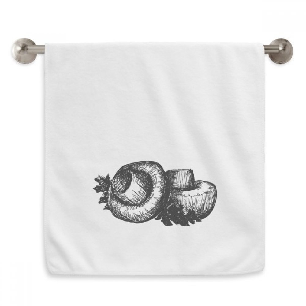 Serviette de toilette motif champignon blanc essuie mains 13x29 pouces