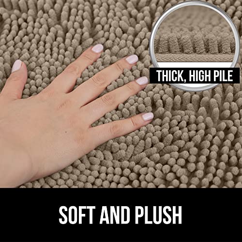 Gorilla Grip Area Rug Set, Soft Chenille 2 Piece Sets, Toilet Base Mat & 30X20 Mat, Absorbent Washable Mats, Microfiber Dries Quickly, Rugs For Home, Kitchen, Bath Tub, Bathroom, Beige #TOP1