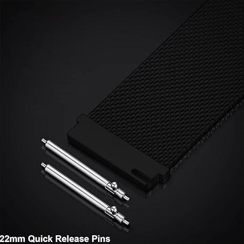 Vista 6 de Compatible con Samsung Gear S3 FrontierClassicGalaxy Watch 1.811 in Quick Release 0.866 in Correa de reloj de metal sólido de repuesto para Ticwatch