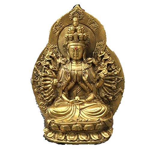 Statue de Bouddha Guanyin en cuivre pour rituel Feng Shui