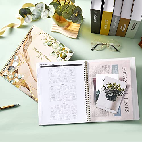 Monthly Planner 2023-2025 - 2 Year Monthly Calendar/Planner 2023-2025, July 2023 - June 2025, 9" X 11", 24 Monthly Tabs, Two-Side Pocket, Twin-Wire Binding, Note Pages, Holidays & Julian Dates #TOP6