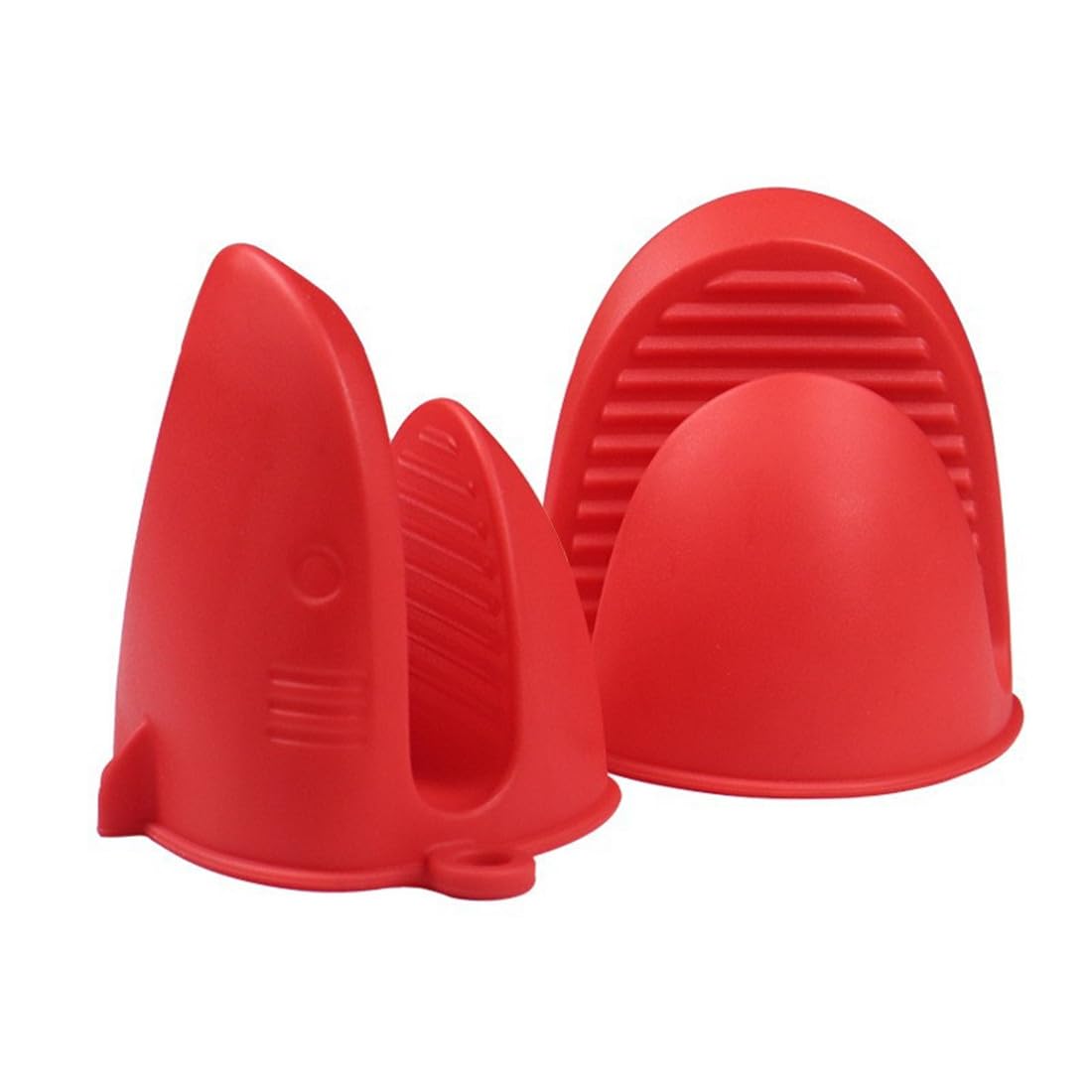 Mini Oven Gloves Silicone Heat Resistant Cooking Pinch Mitts Potholder for Air Fryer Kitchen Cooking & Baking (Red)