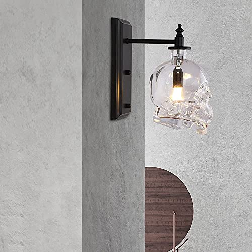 Lampe murale en verre noir soufflé chic luminaire design E14 lit