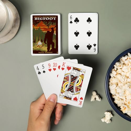 Lantern Press Pacific Northwest Home of Bigfoot, 52 Naipes Poker miniatura 2