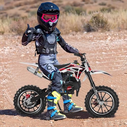 Kids Dirt Bike,50CC 2-Stroke Dirt Bike For Kids,Gas Powered Off-Road Mini Bike with Front & Rear Disc Brake,Mini Motorcycle Motocross Dirt Bike for Kids Adult,Up to 25 Mph,Weight Support Up to 330 LBS