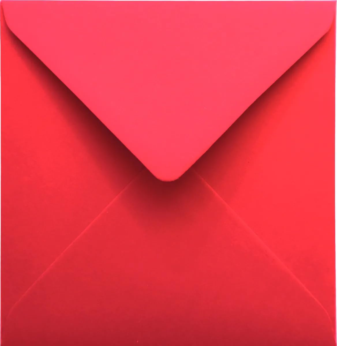 Netuno 25 Square red envelopes 110x110 mm 4.3x4.3in 120gsm Malmero Vermillon eco-Friendly envelopes Colourful envelopes for Greeting Cards Christmas Cards Wedding Invitations Coloured envelopes