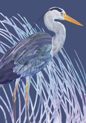 Art Needlepoint Blue Heron Kit by Two Can Design Needlepoint Kit