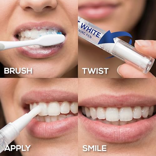 Image of Venus Visage Teeth Whitening Pen (Pack of 4) - Professional Whitening Gel, 30+ Uses, Low Sensitivity, Enamel-Safe Mint Formula - Travel Whitener for Dentures, Coffee, Wine & Tobacco Stains