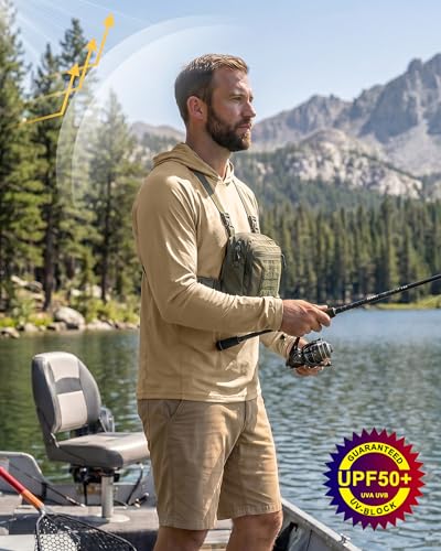 Image of FISHEAL Men's Camo Fishing Hoodie, UPF 50+ Long Sleeve Sun Protection Shirt