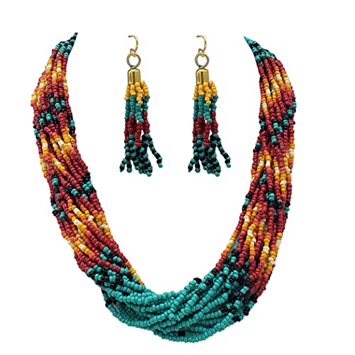 Conjunto de collar y pendientes con flecos en cascada Rosemarie & Jubalee para regalo de mujer