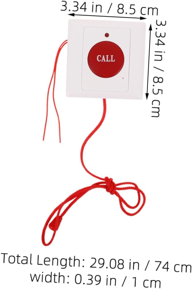 2pcs Elderly Help Button Sos Emergency Call Wall Mount Patient Alarm for Caregiver Accidental Activation Guard