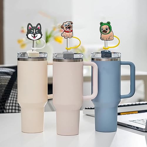 Miniatura 4 de 6 fundas para popotes de silicona para vasos, a prueba de polvo, reutilizables, para popotes de 0.315 a 0.315 pulgadas (0.276-0.315 in) (funda para