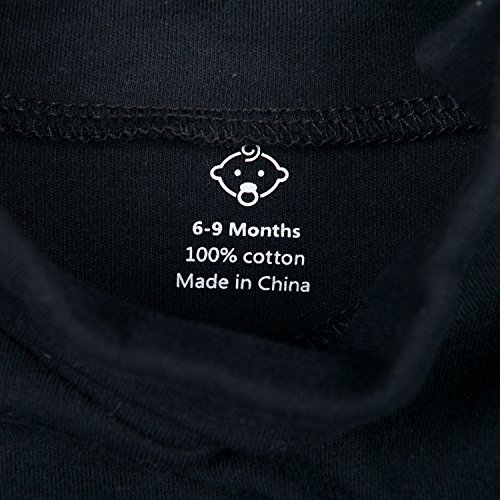 Romperinbox Solid Black Baby Turtleneck Bodysuit Long Sleeve Outfits (Black,18-24 Months) #TOP6