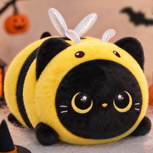 Mewaii Gato Negro Ojos Luna 20cm, Pelo Conejo, Regalo