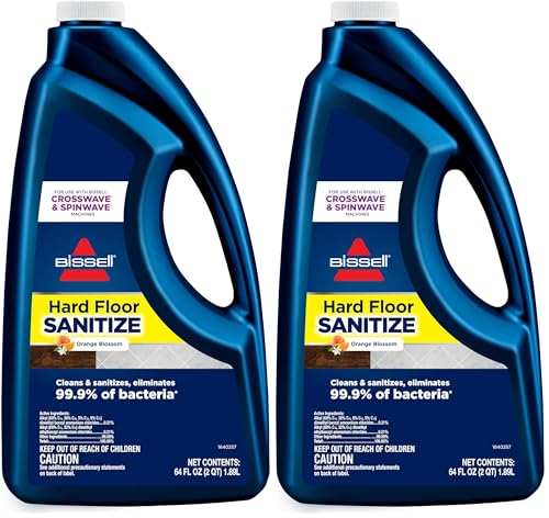 Bissell Hard Floor Sanitize Formula,25041,64 Fl Oz CrossWave & Spinwave,Use on Sealed Hard Floors,Orange Bloosom,(Pack of 2) - image 1