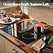 Karinear Induktionskochfeld mit Dunstabzug, Induktion Kochfeld 60CM Einbau, Schieberegler, Booster, Timer, Pause, 6400W Induktionsfeld 4 Platten und 135W Absaugung, 220-240V, Kein Stecker