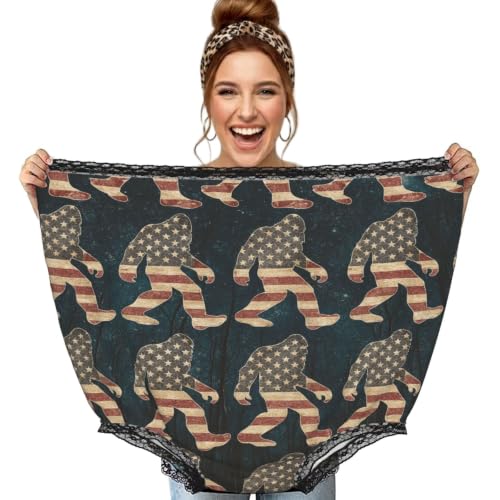 Cadeau gag culotte grand-mère motif Sasquatch Forest noir