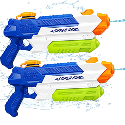 TOY Life 2 Pack Water Guns for Kids or Adults- Super Soaker Water Guns- Water Blaster Squirt Guns- Outdoor Toys for Boys, Girls- Pool Water Guns Beach Toy Summer Toy for Toddlers, Kids, Adults