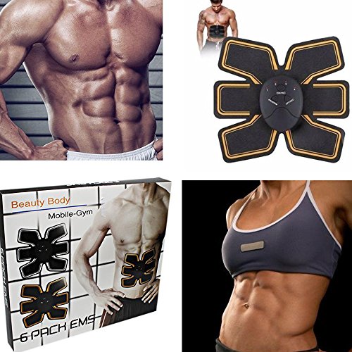Generation Fashion 6 pack EMS ab toner machine pads for a ripped stomach! Abs electric abdominal muscle stimulator toning belt exercise equipment- for men women