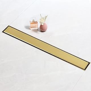 SaniteModar Duschrinne 50cm, Goldener Befliesbar Duschrinne extra flach, Edelstahl Bodenablauf