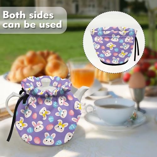 Image of Rabbit Egg Tea Cosy, Stain Resistant Teapot Cozy Breakfast Warmer Insulation and Keep Warm, Tea Kettle Cover for Home Kitchen Thanksgiving Decor