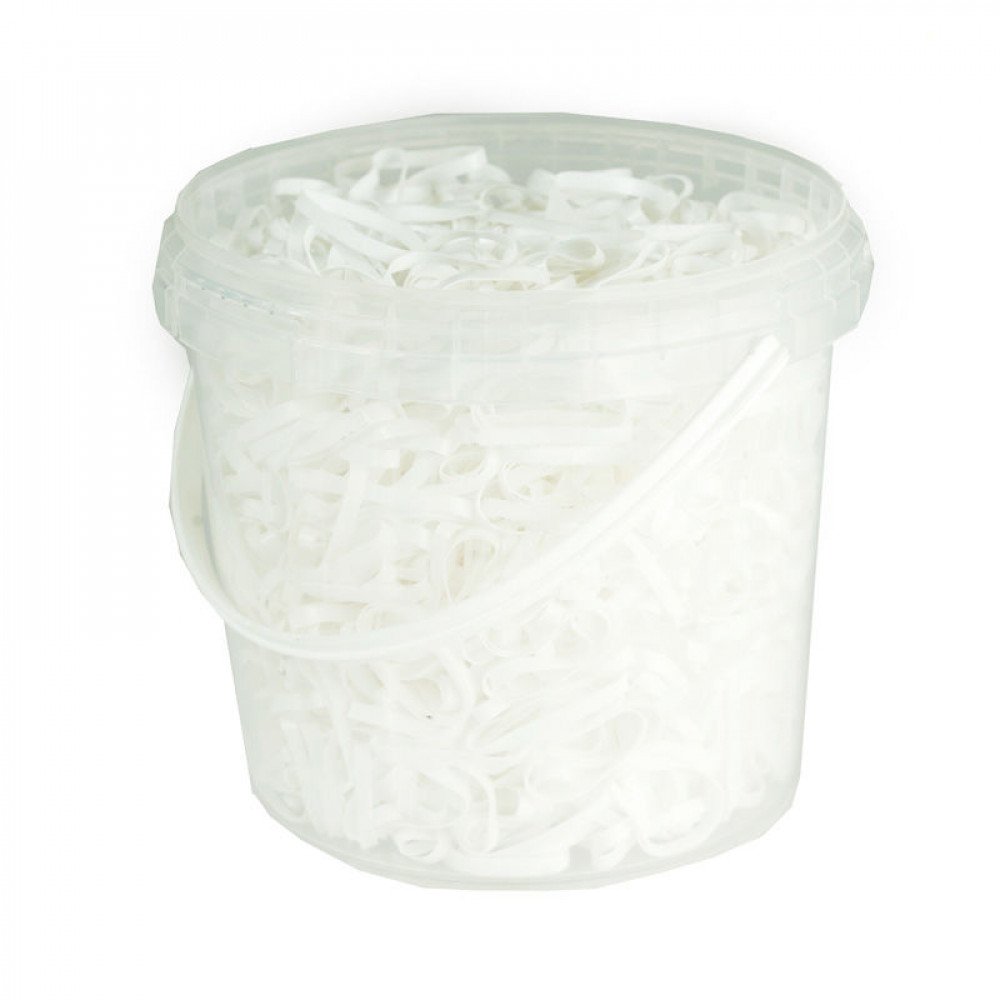 HORZE Gomas de Calidad Suprema para Trenzado de Silicona (1800 Piezas), Blanco,