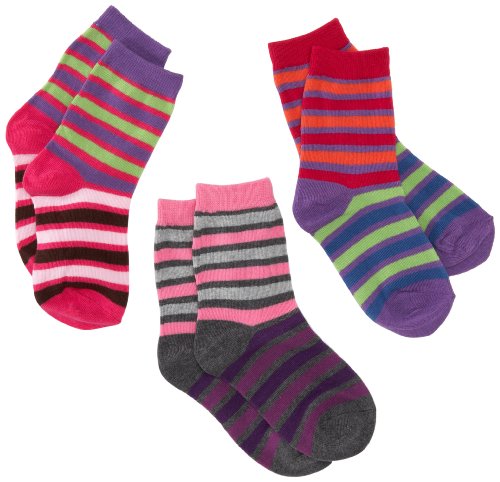 Jefferies Socks Girls 2-6x Stripe 3 Pack Triple Treat