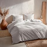 Juego Funda nórdica Cama 150/160 100% algodón - 2 Fundas Almohada 50x85 cm, Estampado Rayas Color Verde