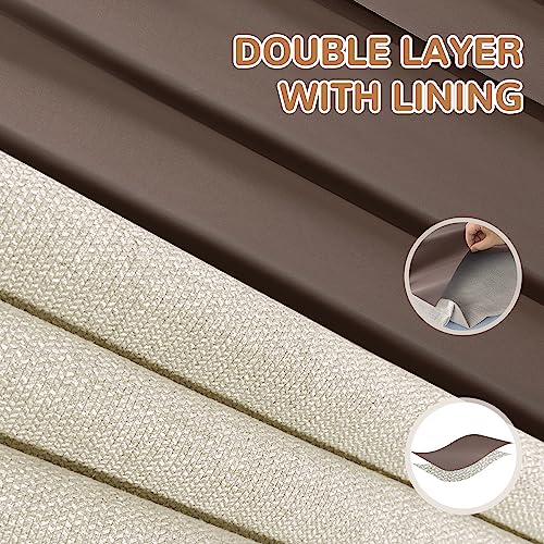 Liyaxun Pinch Pleat Curtains 84 Inch Length, Custom Faux Linen Blackout Drapes For Window Decor, 85% Blackout, Privacy Protection Curtain (Lined, 72" W X 84" L, 1 Panel, Beige) #TOP4