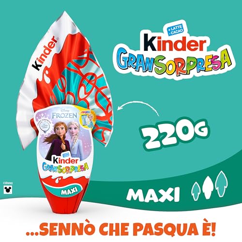 Kinder Gransorpresa Maxi Disney Frozen, Uovo Di Pasqua Kinder 2026 Di Finissimo Cioccolato Al Latte Con Sorpresa Disney Frozen, 220 G - 3