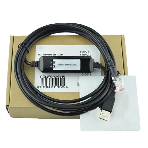 AIENSN USB-KOYO Applicable PLC Debugging Cable Programming Cable Communication Cable Data Download Cable Support WIN7(32/64 bit)/XP/Vista Dual chip Design Industrial Grade 3 Meter