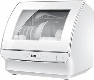 Lave-Vaisselle Compact Comptoir Portable Vaisselle Nettoyage Rapide À 360 °, Lave-Vaisselle Automatique Tactile Multifonctionnel Avec Fonction De Stockage Et De Séchage Pour Les Cuisines À Domicile