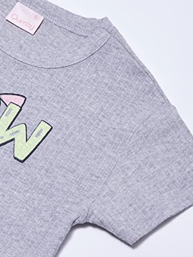 Blusa Cropped em Ribana Infantil, Quimby, Meninas, MESCLA CINZA MEDIO, 06