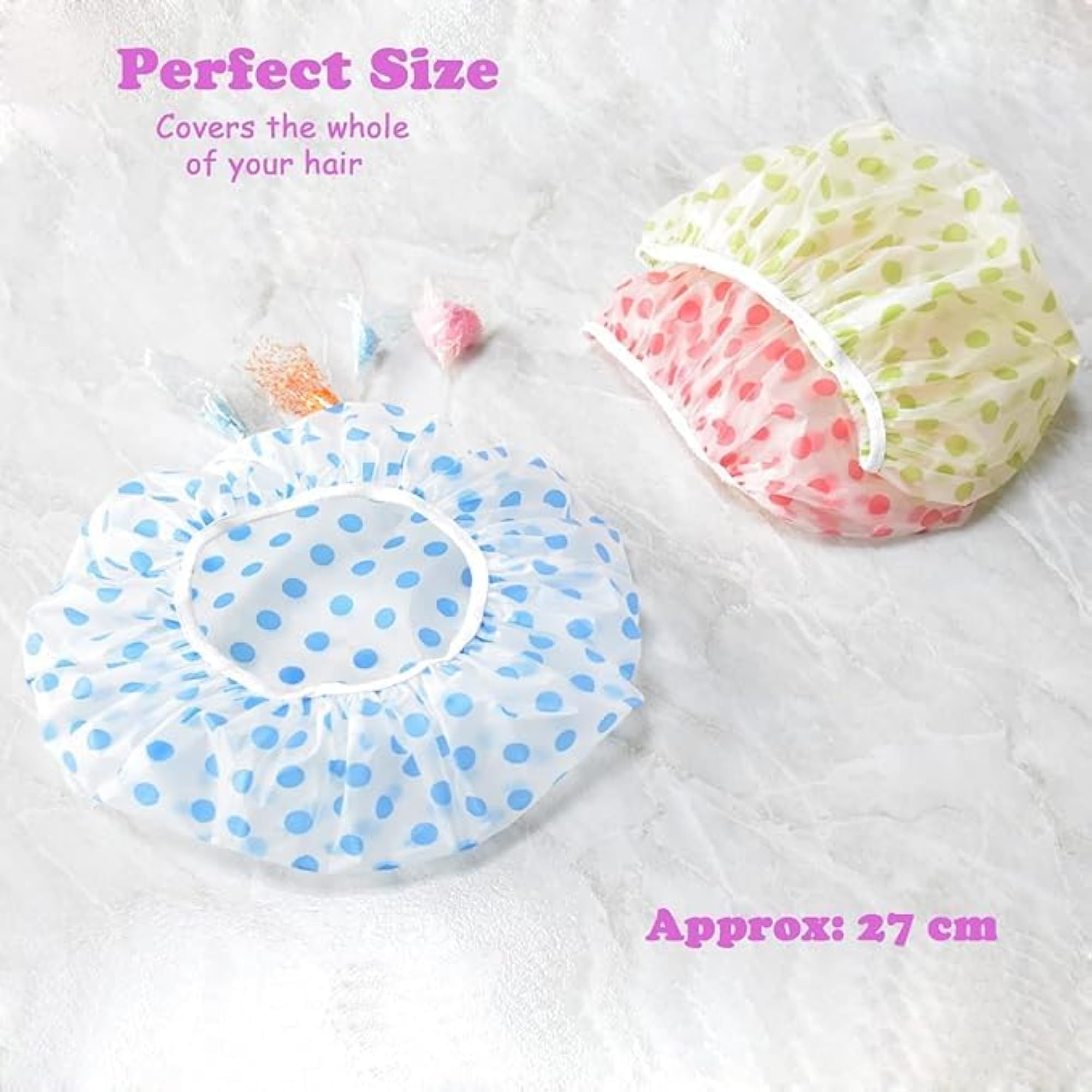 Waterproof EVA Plastic Shower Cap, Floral Design