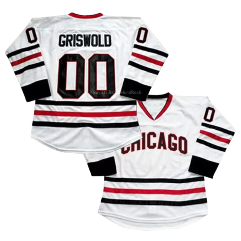 Clark Griswold National Christmas Jersey Sewn Stitch Hockey Shirt Chase Face (54) White